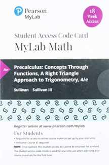 9780135903711-0135903718-Precalculus: Concepts Through Functions, A Right Triangle Approach to Trigonometry -- MyLab Math with Pearson eText Access Code