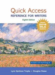 9780134701325-0134701321-Quick Access: Reference for Writers, MLA Update Edition