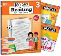 9781493825929-1493825925-180 Days of Practice for Third Grade (Set of 3), 3rd Grade Workbooks for Kids Ages 7-9, Includes 180 Days of Reading, 180 Days of Writing, 180 Days of Math