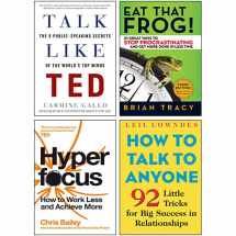 9789124209513-9124209511-Talk Like TED, Hyperfocus, Eat That Frog!, How to Talk to Anyone 4 Books Collection Set