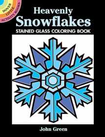 9780486449234-0486449238-Heavenly Snowflakes Stained Glass Coloring Book (Dover Little Activity Books: Winter)