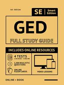 9781949147148-1949147142-GED Full Study Guide: Test Preparation For All Subjects Including 4 Full Length Practice Tests Both In The Book + Online, With 1,300 Realistic Practice Test Questions And Hundreds Of Online Flashcards