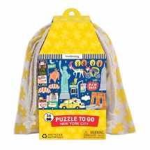 9780735352070-0735352070-Mudpuppy New York City Puzzle to Go, 36 Pieces, 12”x9” – Great for Kids Age 3+ - Colorful Illustrations of Iconic NYC Sites – Packaged in Travel-Friendly Drawstring Fabric Pouch – Perfect for Planes