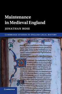 9781107619791-1107619793-Maintenance in Medieval England (Cambridge Studies in English Legal History)