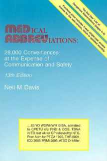 9780931431135-0931431131-Medical Abbreviations: 28,000 Conveniences at the Expense of Communication and Safety (Davis Medical Abbreviations)