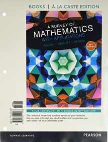 9780134112237-0134112237-Survey of Mathematics with Applications, A, a la Carte edition plus NEW MyLab Math with Pearson eText