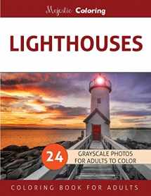 9781533131416-1533131414-Lighthouses: Grayscale Photo Coloring Book for Adults