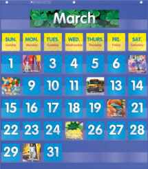 9780545114790-0545114799-Monthly Calendar Pocket Chart, Blue