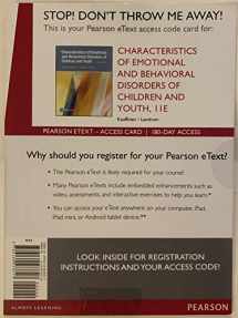 9780134573717-0134573714-Characteristics of Emotional and Behavioral Disorders of Children and Youth -- Enhanced Pearson eText