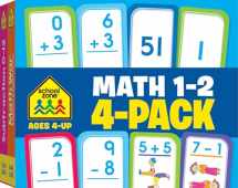 9781601599360-1601599366-School Zone - Math 1-2 4-Pack Flash Cards - Ages 4+, 1st Grade, 2nd Grade, Addition 0-12, Subtraction 0-12, Numbers 1-100, Math War Addition & Subtraction, Numerical Order, Counting, and More