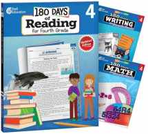 9781493825936-1493825933-180 Days of Practice for 4th Grade (Set of 3), Assorted Fourth Grade Workbooks for Kids Ages 8-10, Includes 180 Days of Reading, 180 Days of Writing, 180 Days of Math