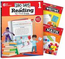 9781493825905-1493825909-180 Days of Practice for First Grade (Set of 3), 1st Grade Workbooks for Kids Ages 5-7, Includes 180 Days of Reading, 180 Days of Writing, 180 Days of Math