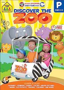 9781681471914-1681471914-School Zone - Discover the Zoo Preschool Learning Workbook - 240 Pages, Ages 3 to 5, Stickers, Alphabet, ABCs, and More (Easy-Tear Top Bound Pad)