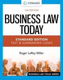 9780357634851-0357634853-Business Law Today - Standard Edition: Text & Summarized Cases (MindTap Course List)