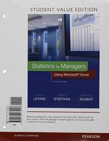 9780134466033-0134466039-Statistics for Managers Using Microsoft Excel, Student Value Edition Plus MyLab Statistics with Pearson eText -- Access Card Package