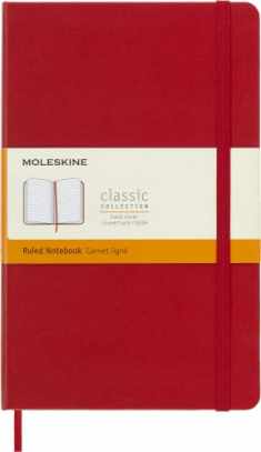 Moleskine Classic Notebook, Hard Cover, Large (5" x 8.25") Ruled/Lined, Scarlet Red, 240 Pages