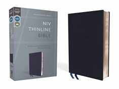 NIV, Thinline Bible, Bonded Leather, Navy, Red Letter, Comfort Print