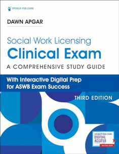 Social Work Licensing Clinical Exam Guide: Study Guide for ASWB Exam – Book + Online LCSW Exam Prep from Dawn Apgar, with Study Plan, Practice Test, and Online Study Community.