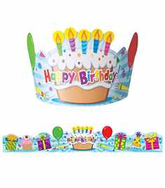 Carson Dellosa 30 Pc. Happy Birthday Crowns for Classroom—Colorful Paper Party Hats for Kids, Birthday Crown for Kids Set With Happy Birthday Message, Classroom Party Decor