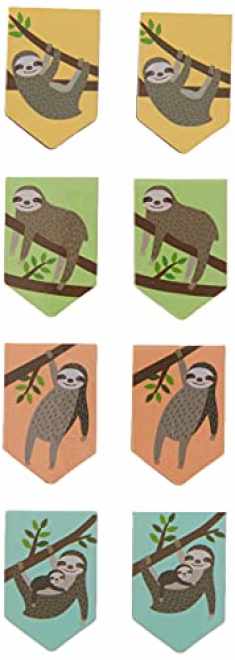 Sloths i-Clips Magnetic Page Markers (Set of 8 Magnetic Bookmarks)
