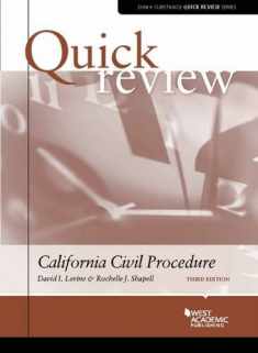 Quick Review of California Civil Procedure (Quick Reviews)