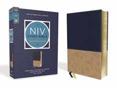 NIV Study Bible, Fully Revised Edition (Study Deeply. Believe Wholeheartedly.), Leathersoft, Navy/Tan, Red Letter, Comfort Print