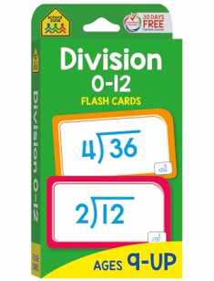 School Zone - Division 0-12 Flash Cards - Ages 9 and Up, 3rd Grade, 4th Grade, Math Equations, Division Practice, Dividends, Numbers 0-12, and More