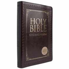 KJV Holy Bible, Thinline Large Print Faux Leather Red Letter Edition Thumb Index & Ribbon Marker, King James Version, Dark Brown