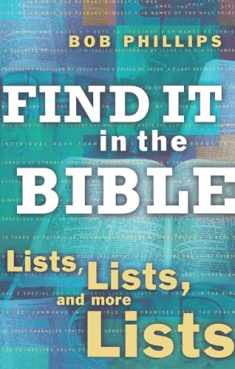 Find It in the Bible: Lists, Lists, and Lists