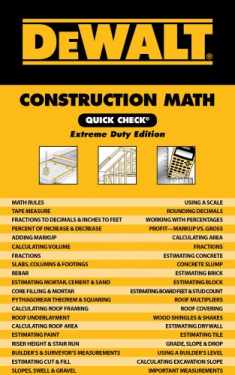 DEWALT Construction Math Quick Check: Extreme Duty Edition