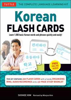 Korean Flash Cards Kit: Learn 1,000 Basic Korean Words and Phrases Quickly and Easily! (Hangul & Romanized Forms) Downloadable Audio Included