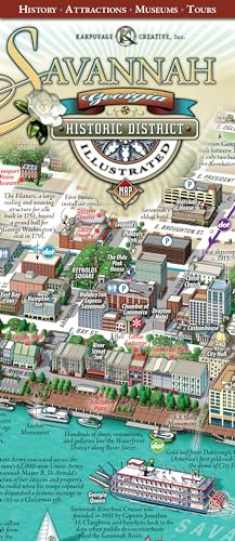 Savannah Historic District Illustrated Map.