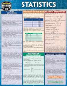 Statistics Laminate Reference Chart: Parameters, Variables, Intervals, Proportions (Quickstudy: Academic )