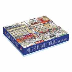 Galison Michael Storrings Paris Puzzle, 1,000 Pieces, 20”x27” – Fun and Challenging – Piece Together a Charming Paris Scene Complete with The Metro, Cafes, Shops, and The Iconic Eiffel Tower, 1000