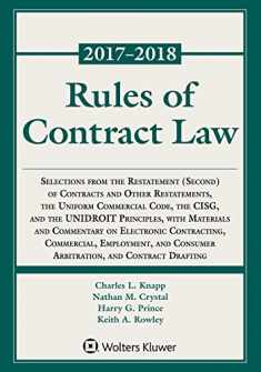 Rules of Contract Law, 2017-2018 Statutory Supplement