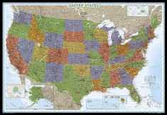 National Geographic United States Wall Map - Decorator - Laminated (Enlarged: 69.25 x 48 in) (National Geographic Reference Map)