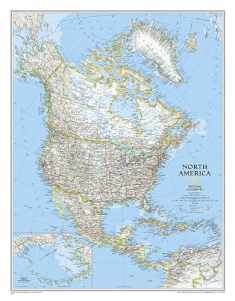 National Geographic North America Wall Map - Classic (23.5 x 30.25 in) (National Geographic Reference Map)