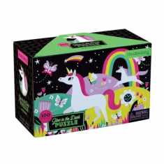 Mudpuppy Unicorns Glow-In-The-Dark Puzzle, 100 Pieces – Age 5+, 18” x 12”, Perfect for Family Time, Finished Puzzle Shows Vibrant Illustrations of Unicorns (9780735345751), 1 ea