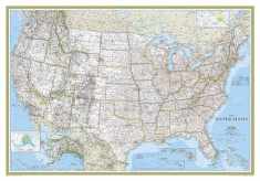 National Geographic United States Wall Map - Classic (43.5 x 30.5 in) (National Geographic Reference Map)
