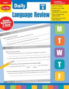 Evan-Moor Daily Language Review, Grade 4 Activities Homeschooling & Classroom Resource Workbook, Reproducible Worksheets, Teacher Edition, Daily Practice, Skills Assessment, Grammar, Punctuation