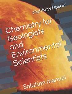 Chemistry for Geologists and Environmental Scientists: Solution manual