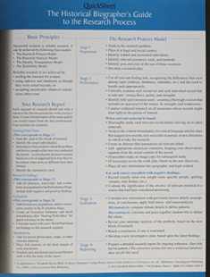 The Historical Biographer's Guide to the Research Process (Quicksheet)