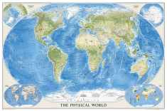 National Geographic World Physical Wall Map - Laminated (45.75 x 30.5 in) (National Geographic Reference Map)
