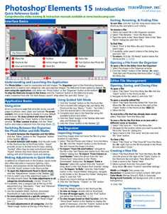 Adobe Photoshop Elements 15 Introduction Quick Reference Training Tutorial Guide (Cheat Sheet of Instructions, Tips & Shortcuts - Laminated Card)