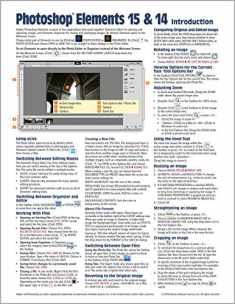 Adobe Photoshop Elements 15 (and 14) Introduction Quick Reference Guide (Cheat Sheet of Instructions, Tips & Shortcuts - Laminated Card)