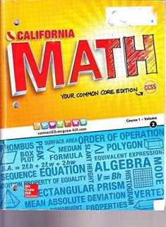 CA Math Your Common Core Edition Course 1 Volume 2