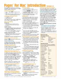 Pages for Mac Quick Reference Guide, version 5.2: Introduction (Cheat Sheet of Instructions, Tips & Shortcuts - Laminated Card)