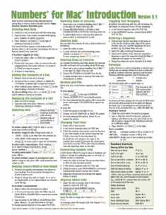 Numbers for Mac Quick Reference Guide, version 3.1-2: Introduction (Cheat Sheet of Instructions, Tips & Shortcuts - Laminated Card)