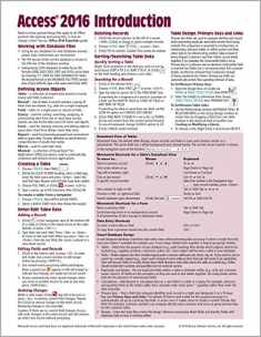 Microsoft Access 2016 Introduction Quick Reference Guide - Windows Version (Cheat Sheet of Instructions, Tips & Shortcuts - Laminated Card)