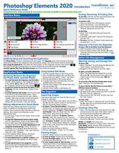 Adobe Photoshop Elements 2020 Introduction Quick Reference Training Tutorial Guide (Cheat Sheet of Instructions, Tips & Shortcuts - Laminated Card)